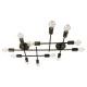 Vintage πολύφωτο οροφής PIPING με 12 ντουί E27 AC 220-240V IP20 μπρούτζινο 78.5x9.5x64cm