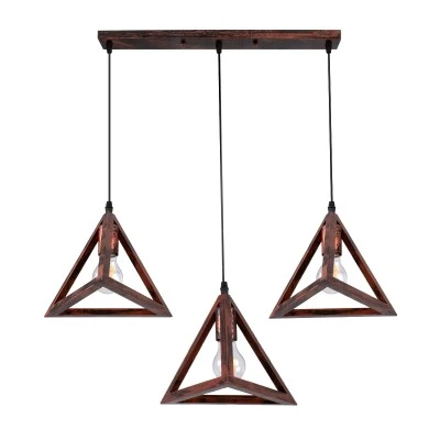Κρεμαστό Φωτιστικό TRIANGLE Τρίφωτο 3xE27 – Χάλκινο Μεταλλικό Πλέγμα, Μ70xΠ22xΥ130cm Κρεμαστό Φωτιστικό TRIANGLE Τρίφωτο 3xE27 – Χάλκινο Μεταλλικό Πλέγμα, Μ70xΠ22xΥ130cm