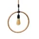GloboStar® MALVERN 10001239 Vintage Κρεμαστό Φωτιστικό Ανάρτηση Μονόφωτο 1 x E27 IP20 Μαύρο Μέταλλο με Μπεζ Σχοινί - Μ34 x Π22 x Υ34cm