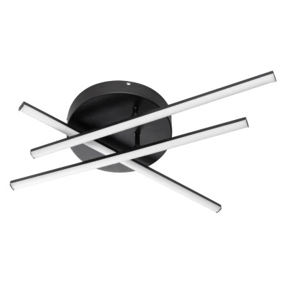 GloboStar® DRACO 61093 Φωτιστικό Οροφής Γραμμικό Linear Design LED CCT 45W 5535lm 120° AC 220-240V - Εναλλαγή Φωτισμού μέσω Τηλεχειριστηρίου All In One Ψυχρό 6000k+Φυσικό 4500k+Θερμό 2700k Dimmable Φ50 x Υ11cm - Μαύρο - 3 Years Warranty
