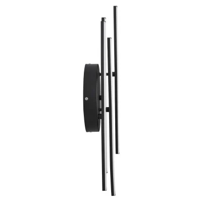 GloboStar® DRACO 61095 Φωτιστικό Οροφής Γραμμικό Linear Design LED CCT 60W 7380lm 120° AC 220-240V - Εναλλαγή Φωτισμού μέσω Τηλεχειριστηρίου All In One Ψυχρό 6000k+Φυσικό 4500k+Θερμό 2700k Dimmable Φ60 x Υ11cm - Μαύρο - 3 Years Warranty