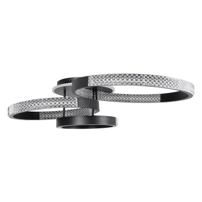 Μοντέρνο φωτιστικό οροφής κύκλοι LED CCT 100W 12123LM 360° δέσμη αυξομειούμενο μέσω τηλεχειριστηρίου εναλλαγή φωτισμού All In One ,μαύρο ακρυλικό κάλυμμα Φ30+40+50CM GloboStar® DIAMOND 61114 Φωτιστικό Οροφής Δαχτυλίδι-Κύκλος LED CCT 100W 12123lm 360° AC 220-240V - Εναλλαγή Φωτισμού μέσω Τηλεχειριστηρίου All In One Ψυχρό 6000k+Φυσικό 4500k+Θερμό 2700k Dimmable Φ30+40+50cm+BackLight - Μαύρο - 3 Years Warranty