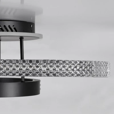 Μοντέρνο φωτιστικό οροφής κύκλοι LED CCT 100W 12123LM 360° δέσμη αυξομειούμενο μέσω τηλεχειριστηρίου εναλλαγή φωτισμού All In One ,μαύρο ακρυλικό κάλυμμα Φ30+40+50CM GloboStar® DIAMOND 61114 Φωτιστικό Οροφής Δαχτυλίδι-Κύκλος LED CCT 100W 12123lm 360° AC 220-240V - Εναλλαγή Φωτισμού μέσω Τηλεχειριστηρίου All In One Ψυχρό 6000k+Φυσικό 4500k+Θερμό 2700k Dimmable Φ30+40+50cm+BackLight - Μαύρο - 3 Years Warranty