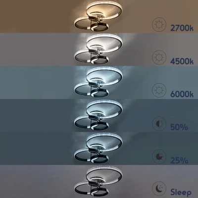Μοντέρνο φωτιστικό οροφής κύκλοι LED CCT 100W 12123LM 360° δέσμη αυξομειούμενο μέσω τηλεχειριστηρίου εναλλαγή φωτισμού All In One ,μαύρο ακρυλικό κάλυμμα Φ30+40+50CM GloboStar® DIAMOND 61114 Φωτιστικό Οροφής Δαχτυλίδι-Κύκλος LED CCT 100W 12123lm 360° AC 220-240V - Εναλλαγή Φωτισμού μέσω Τηλεχειριστηρίου All In One Ψυχρό 6000k+Φυσικό 4500k+Θερμό 2700k Dimmable Φ30+40+50cm+BackLight - Μαύρο - 3 Years Warranty
