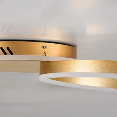 GloboStar® VENOM 61119 Φωτιστικό Οροφής Δαχτυλίδι-Κύκλος LED CCT 45W 5445lm 360° AC 220-240V - Εναλλαγή Φωτισμού μέσω Τηλεχειριστηρίου All In One Ψυχρό 6000k+Φυσικό 4500k+Θερμό 2700k Dimmable Φ40cm+BackLight - Χρυσό Βούρτσας - 3 Years Warranty