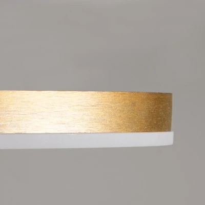 GloboStar® VENOM 61119 Φωτιστικό Οροφής Δαχτυλίδι-Κύκλος LED CCT 45W 5445lm 360° AC 220-240V - Εναλλαγή Φωτισμού μέσω Τηλεχειριστηρίου All In One Ψυχρό 6000k+Φυσικό 4500k+Θερμό 2700k Dimmable Φ40cm+BackLight - Χρυσό Βούρτσας - 3 Years Warranty