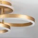 GloboStar® VENOM 61125 Φωτιστικό Οροφής Δαχτυλίδι-Κύκλος LED CCT 100W 12100lm 360° AC 220-240V - Εναλλαγή Φωτισμού μέσω Τηλεχειριστηρίου All In One Ψυχρό 6000k+Φυσικό 4500k+Θερμό 2700k Dimmable Φ25+30+40cm+BackLight - Χρυσό Βούρτσας - 3 Years Warranty