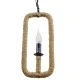 GloboStar® LINDELL 10001110 Vintage Κρεμαστό Φωτιστικό Ανάρτηση Μονόφωτο 1 x E14 IP20 Μαύρο Μέταλλο με Μπεζ Σχοινί - Μ18 x Π18 x Υ33cm