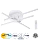 Μοντέρνο τρίφωτο φωτιστικό οροφής DRACO LED 45W 5535lm AC 220-240V ρυθμιζόμενο λευκό CCT με χειριστήριο IP20 λευκό ματ 50x50x11cm