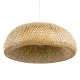 GloboStar® SAN TROPEZ 00674 Boho Κρεμαστό Φωτιστικό Ανάρτηση Μονόφωτο 1 x E27 IP20 Μπεζ Ξύλο - Μ80 x Π80 x Y28cm
