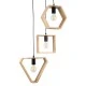 GloboStar® ELISE 00683 Μοντέρνο Κρεμαστό Φωτιστικό Ανάρτηση Τρίφωτο 3 x E27 IP20 Μπεζ Ξύλο με Μαύρο Μέταλλο - Μ55 x Π55 x Υ130cm