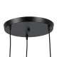 GloboStar® ELISE 00683 Μοντέρνο Κρεμαστό Φωτιστικό Ανάρτηση Τρίφωτο 3 x E27 IP20 Μπεζ Ξύλο με Μαύρο Μέταλλο - Μ55 x Π55 x Υ130cm