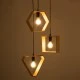 GloboStar® ELISE 00683 Μοντέρνο Κρεμαστό Φωτιστικό Ανάρτηση Τρίφωτο 3 x E27 IP20 Μπεζ Ξύλο με Μαύρο Μέταλλο - Μ55 x Π55 x Υ130cm