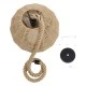 GloboStar® MANDALA 00731 Boho Κρεμαστό Φωτιστικό Πλέγμα Μονόφωτο 1 x E27 IP20 Μπεζ Σχοινί - Μ30 x Π30 x Y30cm