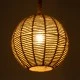 GloboStar® MANDALA 00731 Boho Κρεμαστό Φωτιστικό Πλέγμα Μονόφωτο 1 x E27 IP20 Μπεζ Σχοινί - Μ30 x Π30 x Y30cm