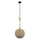 GloboStar® MANDALA 00731 Boho Κρεμαστό Φωτιστικό Πλέγμα Μονόφωτο 1 x E27 IP20 Μπεζ Σχοινί - Μ30 x Π30 x Y30cm