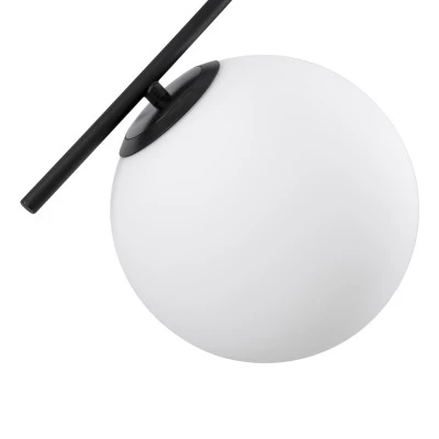 GloboStar® MONROE 00952 Μοντέρνο Κρεμαστό Φωτιστικό Οροφής Τρίφωτο 3 x E27 Μαύρο - Λευκό Μεταλλικό Μπάλα Φ60 x Υ50cm
