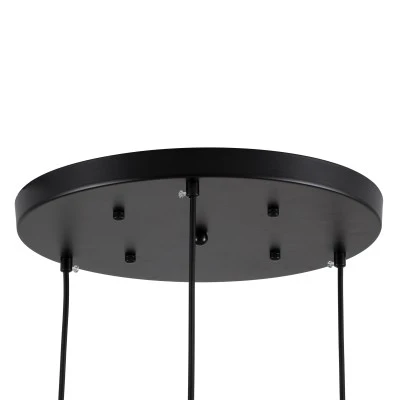 GloboStar® MONROE 00952 Μοντέρνο Κρεμαστό Φωτιστικό Οροφής Τρίφωτο 3 x E27 Μαύρο - Λευκό Μεταλλικό Μπάλα Φ60 x Υ50cm