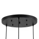 GloboStar® MONROE 00952 Μοντέρνο Κρεμαστό Φωτιστικό Οροφής Τρίφωτο 3 x E27 Μαύρο - Λευκό Μεταλλικό Μπάλα Φ60 x Υ50cm