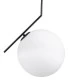 GloboStar® MONROE 00957 Μοντέρνο Κρεμαστό Φωτιστικό Οροφής Μονόφωτο 1 x E27 Μαύρο - Λευκό Μεταλλικό Μπάλα Φ30 x Υ75cm