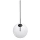 GloboStar® MONROE 00957 Μοντέρνο Κρεμαστό Φωτιστικό Οροφής Μονόφωτο 1 x E27 Μαύρο - Λευκό Μεταλλικό Μπάλα Φ30 x Υ75cm