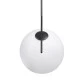 GloboStar® MONROE 00957 Μοντέρνο Κρεμαστό Φωτιστικό Οροφής Μονόφωτο 1 x E27 Μαύρο - Λευκό Μεταλλικό Μπάλα Φ30 x Υ75cm