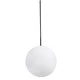 GloboStar® MONROE 00957 Μοντέρνο Κρεμαστό Φωτιστικό Οροφής Μονόφωτο 1 x E27 Μαύρο - Λευκό Μεταλλικό Μπάλα Φ30 x Υ75cm