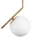 GloboStar® MONROE 00958 Μοντέρνο Κρεμαστό Φωτιστικό Οροφής Μονόφωτο 1 x E27 Χρυσό - Λευκό Μεταλλικό Μπάλα Φ15 x Υ49cm