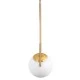 GloboStar® MONROE 00958 Μοντέρνο Κρεμαστό Φωτιστικό Οροφής Μονόφωτο 1 x E27 Χρυσό - Λευκό Μεταλλικό Μπάλα Φ15 x Υ49cm