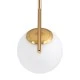 GloboStar® MONROE 00958 Μοντέρνο Κρεμαστό Φωτιστικό Οροφής Μονόφωτο 1 x E27 Χρυσό - Λευκό Μεταλλικό Μπάλα Φ15 x Υ49cm