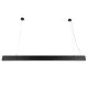 GloboStar® FELIX 61028-P Γραμμικό Κρεμαστό Φωτιστικό Linear LED CCT 54W 6500lm 120° AC 220-240V Μ120 x Π3.5 x Υ7cm - Εναλλαγή Φωτισμού μέσω Τηλεχειριστηρίου All In One Ψυχρό 6000k+Φυσικό 4500k+Θερμό 2700k Dimmable - Μαύρο - 3 Years Warranty