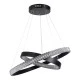 GloboStar® DIAMOND DUO 61150 Κρεμαστό Φωτιστικό Δαχτυλίδι-Κύκλος LED CCT 75W 8743lm 360° AC 220-240V - Εναλλαγή Φωτισμού μέσω Τηλεχειριστηρίου All In One Ψυχρό 6000k+Φυσικό 4500k+Θερμό 2700k Dimmable Φ40+60cm - Μαύρο - 3 Years Warranty