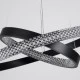 GloboStar® DIAMOND DUO 61150 Κρεμαστό Φωτιστικό Δαχτυλίδι-Κύκλος LED CCT 75W 8743lm 360° AC 220-240V - Εναλλαγή Φωτισμού μέσω Τηλεχειριστηρίου All In One Ψυχρό 6000k+Φυσικό 4500k+Θερμό 2700k Dimmable Φ40+60cm - Μαύρο - 3 Years Warranty