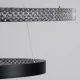GloboStar® DIAMOND DUO 61150 Κρεμαστό Φωτιστικό Δαχτυλίδι-Κύκλος LED CCT 75W 8743lm 360° AC 220-240V - Εναλλαγή Φωτισμού μέσω Τηλεχειριστηρίου All In One Ψυχρό 6000k+Φυσικό 4500k+Θερμό 2700k Dimmable Φ40+60cm - Μαύρο - 3 Years Warranty