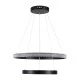 GloboStar® DIAMOND DUO 61150-DECO Κρεμαστό Φωτιστικό Δαχτυλίδι-Κύκλος LED CCT 75W 8743lm 360° AC 220-240V - Εναλλαγή Φωτισμού μέσω Τηλεχειριστηρίου All In One Ψυχρό 6000k+Φυσικό 4500k+Θερμό 2700k Dimmable Φ40+60cm - Μαύρο - 3 Years Warranty