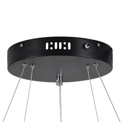 GloboStar® DIAMOND DUO 61150-DECO Κρεμαστό Φωτιστικό Δαχτυλίδι-Κύκλος LED CCT 75W 8743lm 360° AC 220-240V - Εναλλαγή Φωτισμού μέσω Τηλεχειριστηρίου All In One Ψυχρό 6000k+Φυσικό 4500k+Θερμό 2700k Dimmable Φ40+60cm - Μαύρο - 3 Years Warranty