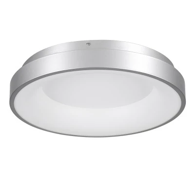 GloboStar® SALEM 61234 Πλαφονιέρα Οροφής Δαχτυλίδι-Κύκλος LED CCT 75W 8625lm 120° AC 220-240V - Εναλλαγή Φωτισμού μέσω Τηλεχειριστηρίου All In One Ψυχρό 6000k+Φυσικό 4500k+Θερμό 2700k Dimmable Φ45cm - Ασημί - 3 Years Warranty