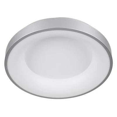 GloboStar® SALEM 61234 Πλαφονιέρα Οροφής Δαχτυλίδι-Κύκλος LED CCT 75W 8625lm 120° AC 220-240V - Εναλλαγή Φωτισμού μέσω Τηλεχειριστηρίου All In One Ψυχρό 6000k+Φυσικό 4500k+Θερμό 2700k Dimmable Φ45cm - Ασημί - 3 Years Warranty
