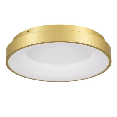 GloboStar® SALEM 61235 Πλαφονιέρα Οροφής Δαχτυλίδι-Κύκλος LED CCT 75W 8625lm 120° AC 220-240V - Εναλλαγή Φωτισμού μέσω Τηλεχειριστηρίου All In One Ψυχρό 6000k+Φυσικό 4500k+Θερμό 2700k Dimmable Φ45cm - Χρυσό Σαμπανιζέ - 3 Years Warranty