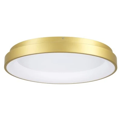 GloboStar® SALEM 61239 Πλαφονιέρα Οροφής Δαχτυλίδι-Κύκλος LED CCT 105W 12075lm 120° AC 220-240V - Εναλλαγή Φωτισμού μέσω Τηλεχειριστηρίου All In One Ψυχρό 6000k+Φυσικό 4500k+Θερμό 2700k Dimmable Φ60cm - Χρυσό Σαμπανιζέ - 3 Years Warranty
