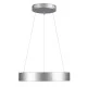 GloboStar® SALEM 61242 Κρεμαστή Πλαφονιέρα Οροφής Δαχτυλίδι-Κύκλος LED CCT 75W 8625lm 120° AC 220-240V - Εναλλαγή Φωτισμού μέσω Τηλεχειριστηρίου All In One Ψυχρό 6000k+Φυσικό 4500k+Θερμό 2700k Dimmable Φ45cm - Ασημί - 3 Years Warranty