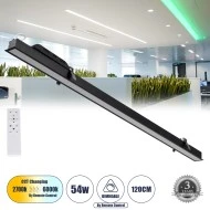 Μοντέρνο Φωτιστικό Οροφής LED LUCA 54W 6500lm 120° AC 220-240V IP20 Ρυθμιζόμενο Λευκό CCT με Χειριστήριο, SMD Chip - Μαύρο Ματ - Μ121.5 x Π5 x Υ4cm Μοντέρνο Φωτιστικό Οροφής LED LUCA 54W 6500lm 120° AC 220-240V IP20 Ρυθμιζόμενο Λευκό CCT με Χειριστήριο, SMD Chip - Μαύρο Ματ - Μ121.5 x Π5 x Υ4cm