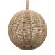 GloboStar® MANDALA 00731 Boho Κρεμαστό Φωτιστικό Πλέγμα Μονόφωτο 1 x E27 IP20 Μπεζ Σχοινί - Μ30 x Π30 x Y30cm
