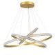 GloboStar® DIAMOND TRIO 61139-DECO Κρεμαστό Φωτιστικό Δαχτυλίδι-Κύκλος LED CCT 120W 14723lm 360° AC 220-240V - Εναλλαγή Φωτισμού μέσω Τηλεχειριστηρίου All In One Ψυχρό 6000k+Φυσικό 4500k+Θερμό 2700k Dimmable Φ40+60+80cm - Χρυσό Βούρτσας - 3 Years Warranty