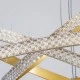 GloboStar® DIAMOND TRIO 61139-DECO Κρεμαστό Φωτιστικό Δαχτυλίδι-Κύκλος LED CCT 120W 14723lm 360° AC 220-240V - Εναλλαγή Φωτισμού μέσω Τηλεχειριστηρίου All In One Ψυχρό 6000k+Φυσικό 4500k+Θερμό 2700k Dimmable Φ40+60+80cm - Χρυσό Βούρτσας - 3 Years Warranty
