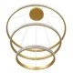 GloboStar® DIAMOND TRIO 61139-DECO Κρεμαστό Φωτιστικό Δαχτυλίδι-Κύκλος LED CCT 120W 14723lm 360° AC 220-240V - Εναλλαγή Φωτισμού μέσω Τηλεχειριστηρίου All In One Ψυχρό 6000k+Φυσικό 4500k+Θερμό 2700k Dimmable Φ40+60+80cm - Χρυσό Βούρτσας - 3 Years Warranty