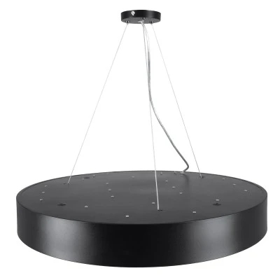 GloboStar® BURTON 61202-S Πλαφονιέρα Οροφής LED CCT 75W 8625lm 120° AC 220-240V - Εναλλαγή Φωτισμού μέσω Τηλεχειριστηρίου All In One Ψυχρό 6000k+Φυσικό 4500k+Θερμό 2700k Dimmable Φ60cm - Μαύρο - 3 Years Warranty