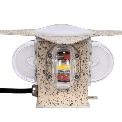 Μοντέρνο επιτοίχιο φωτιστικό LED kelvo® WALLLIGHT-CINA 10W 1100lm IP65 θερμό λευκό 2700K με CREE COB chip μπεζ 18.5x18.5x8.5cm 90658