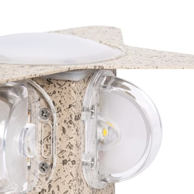 Μοντέρνο επιτοίχιο φωτιστικό LED kelvo® WALLLIGHT-CINA 10W 1100lm IP65 θερμό λευκό 2700K με CREE COB chip μπεζ 18.5x18.5x8.5cm 90658