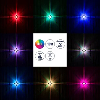 Μοντέρνα απλίκα LED τοίχου kelvo® WALLLIGHT-CINA 10W 1000lm πολύχρωμο RGB 10° AC 220-240V IP65 μπεζ 18.5x18.5x8.5cm